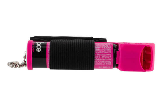Mace Sport Model Pepper Spray Keychain in Neon Pink with keychain attachment